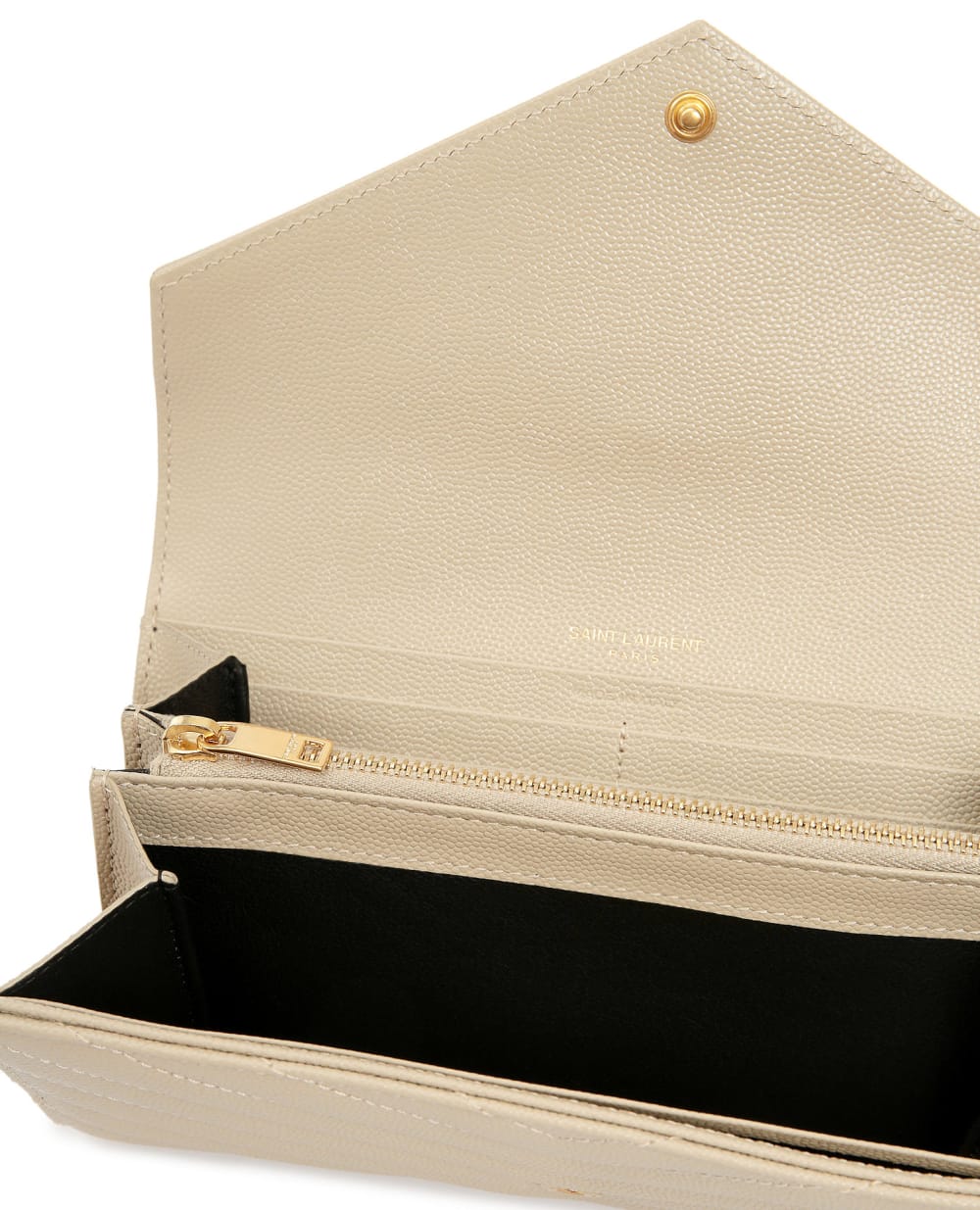 Кожаный кошелек Monogram Saint Laurent 372264-BOW01-, бежевый цвет • Купить в интернет-магазине Kameron