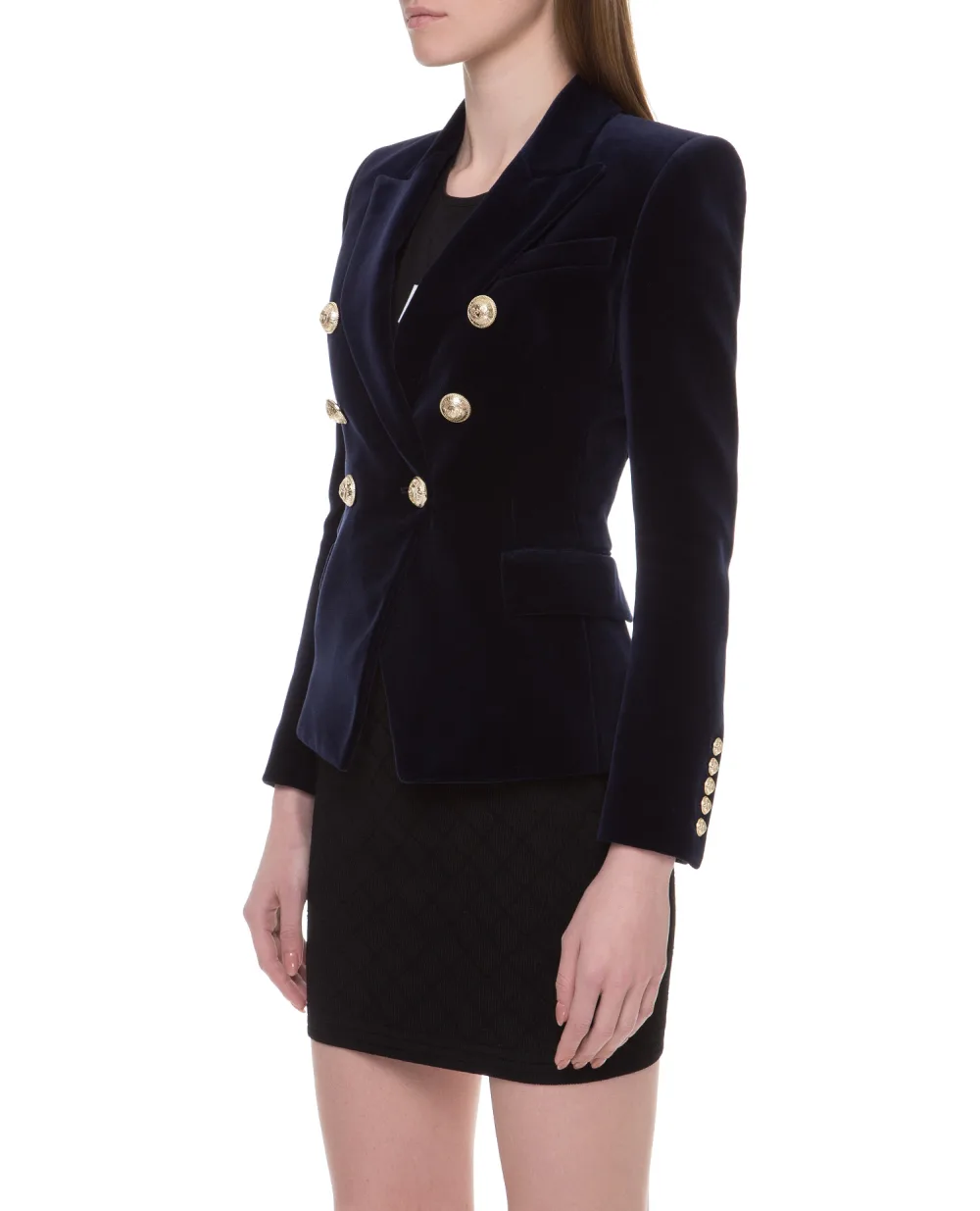 Бархатный жакет Balmain SF17180155C, темно-синий цвет • Купить в интернет-магазине Kameron