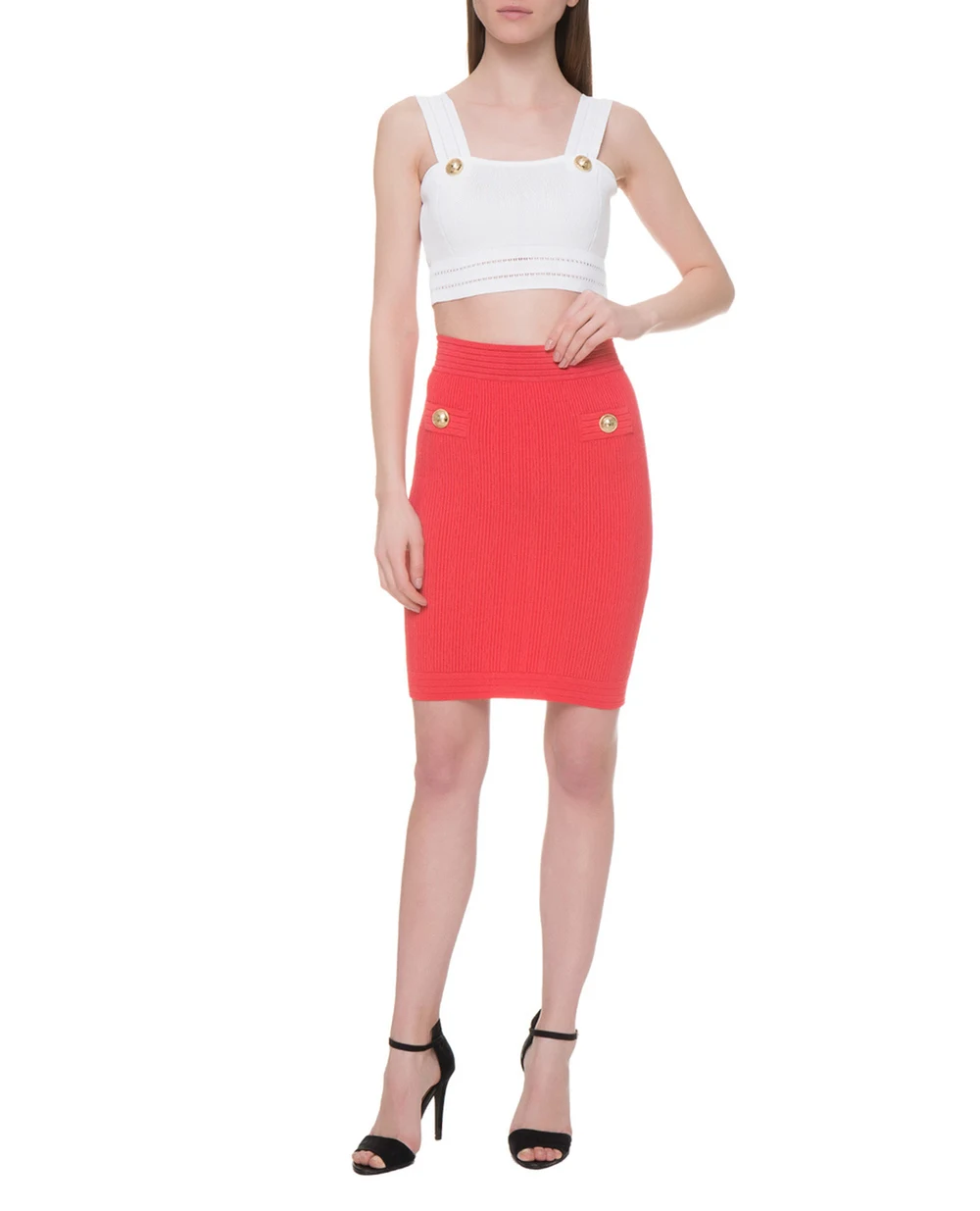 Юбка Balmain TF14304K030-S, коралловый цвет • Купить в интернет-магазине Kameron
