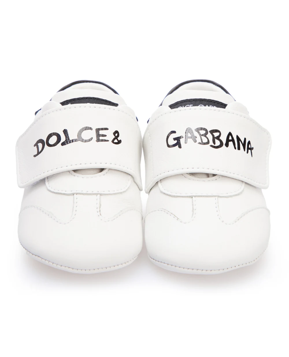 Кожаные пинетки Dolce&Gabbana Kids DK0109-AH628-, белый цвет • Купить в интернет-магазине Kameron