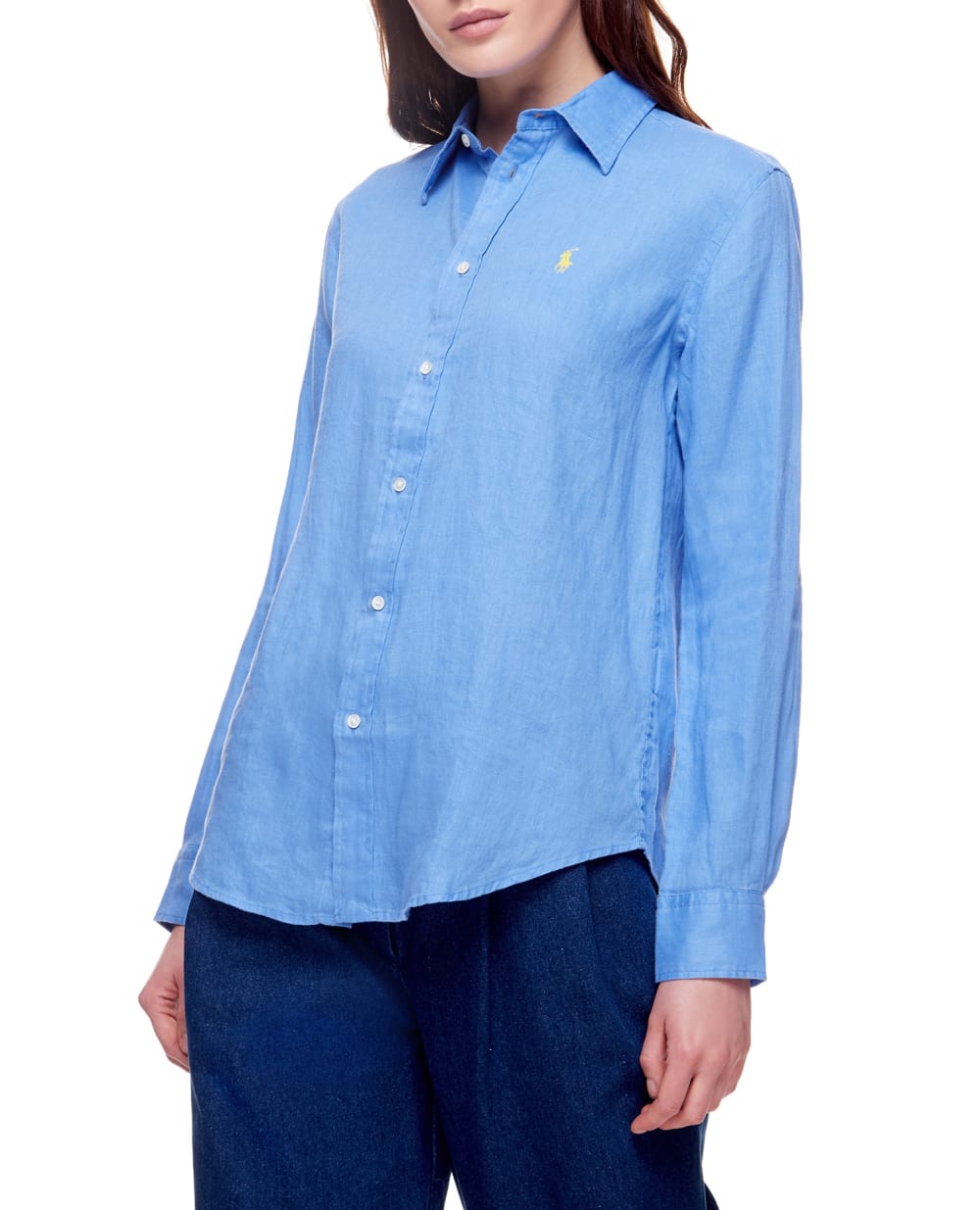 Льняная рубашка Polo Ralph Lauren 211827658010, синий цвет • Купить в интернет-магазине Kameron