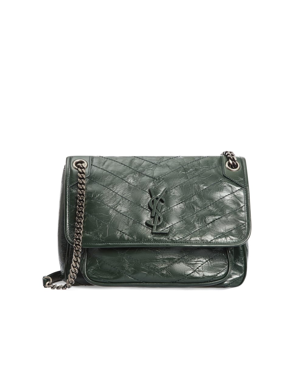 Кожаная сумка Niki Medium Saint Laurent 633158-0EN04-, зеленый цвет • Купить в интернет-магазине Kameron