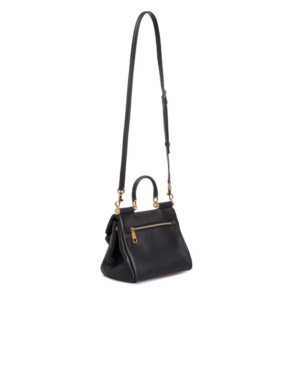 Кожаная сумка Sicily Small Dolce&Gabbana BB7400-AG642, черный цвет • Купить в интернет-магазине Kameron