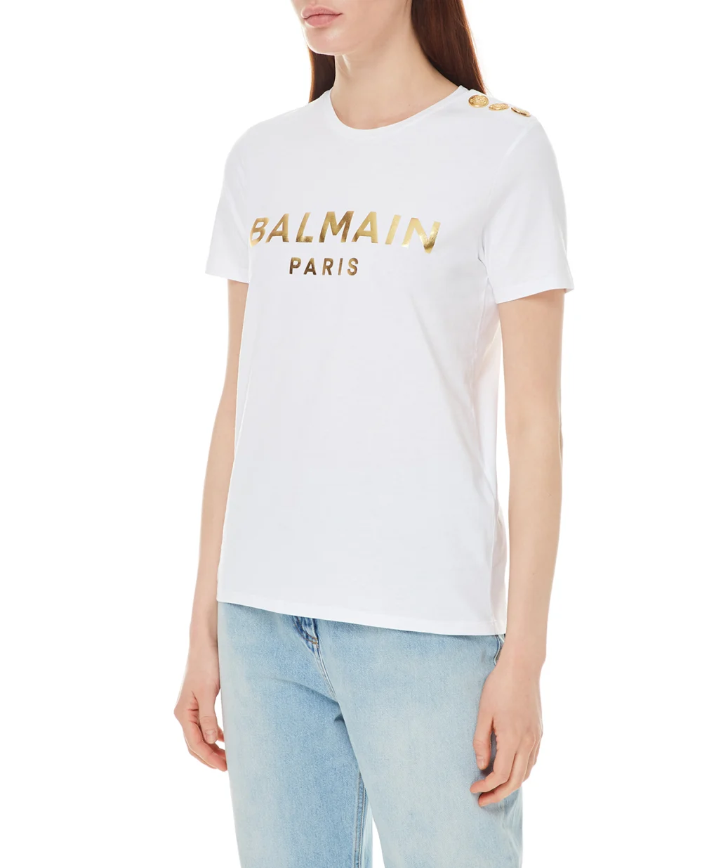 Футболка Balmain XF1EF005BB28, белый цвет • Купить в интернет-магазине Kameron
