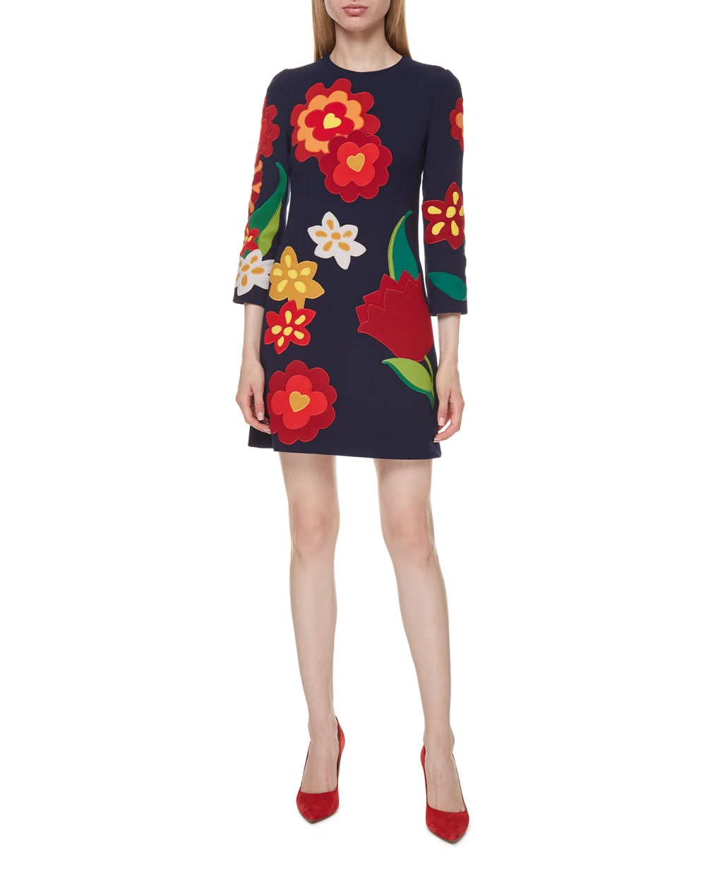 Шерстяное платье Dolce&Gabbana F6Q4ZZ-FU2TZ, разноцветный цвет • Купить в интернет-магазине Kameron