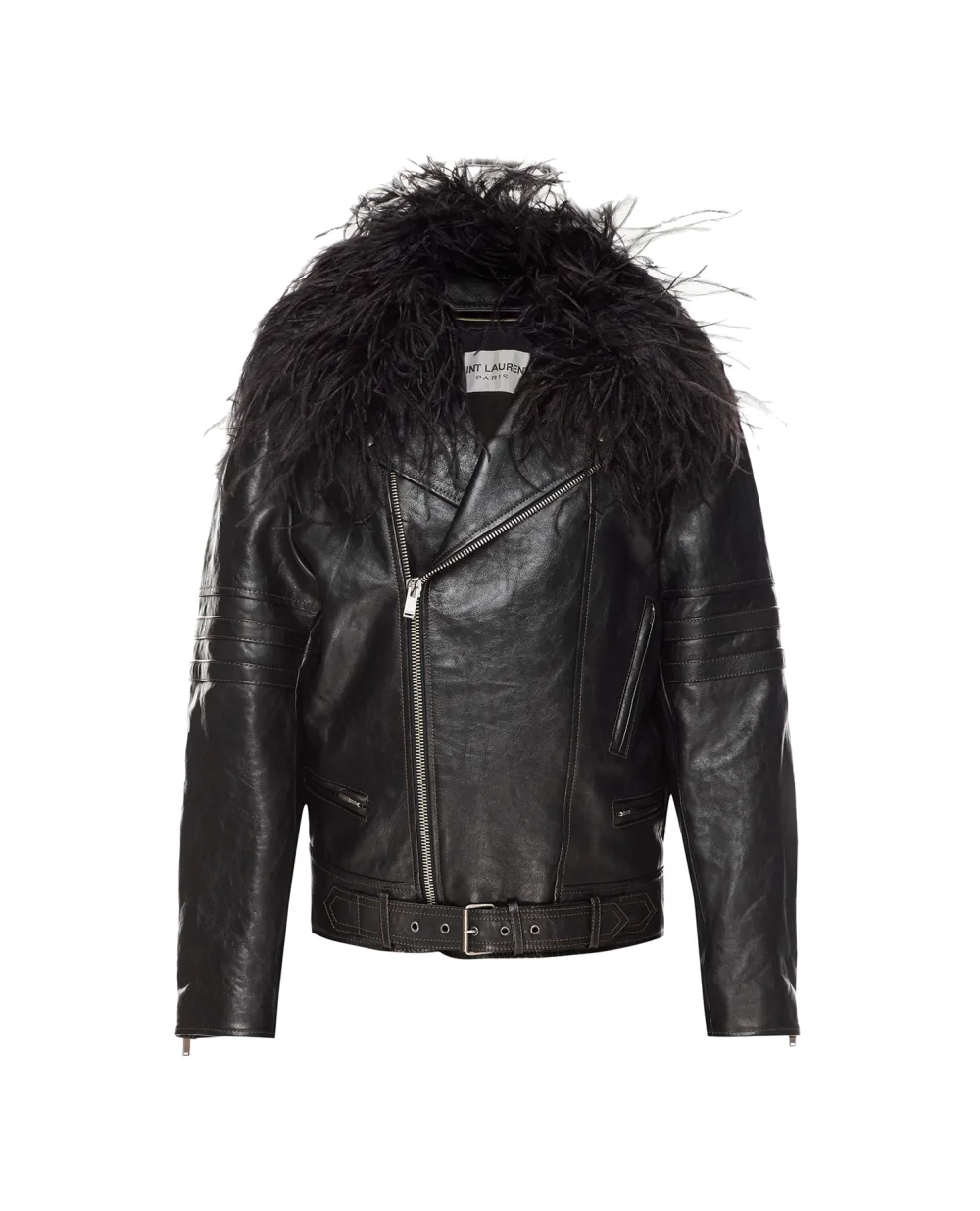 Кожаная куртка Saint Laurent 706408-YCKG2, черный цвет • Купить в интернет-магазине Kameron