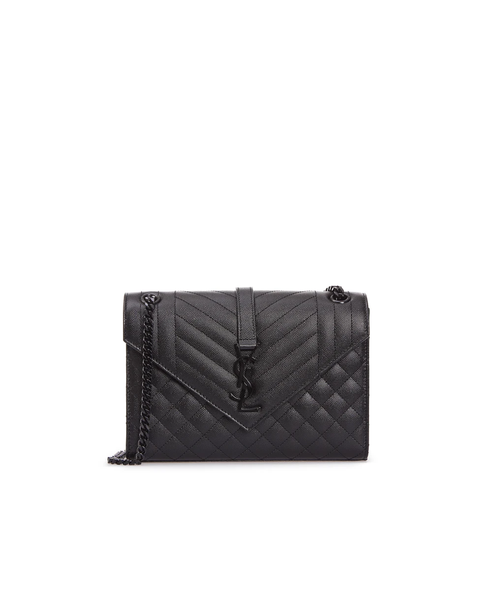 Кожаная сумка Envelope Saint Laurent 600185-BOW98, черный цвет • Купить в интернет-магазине Kameron