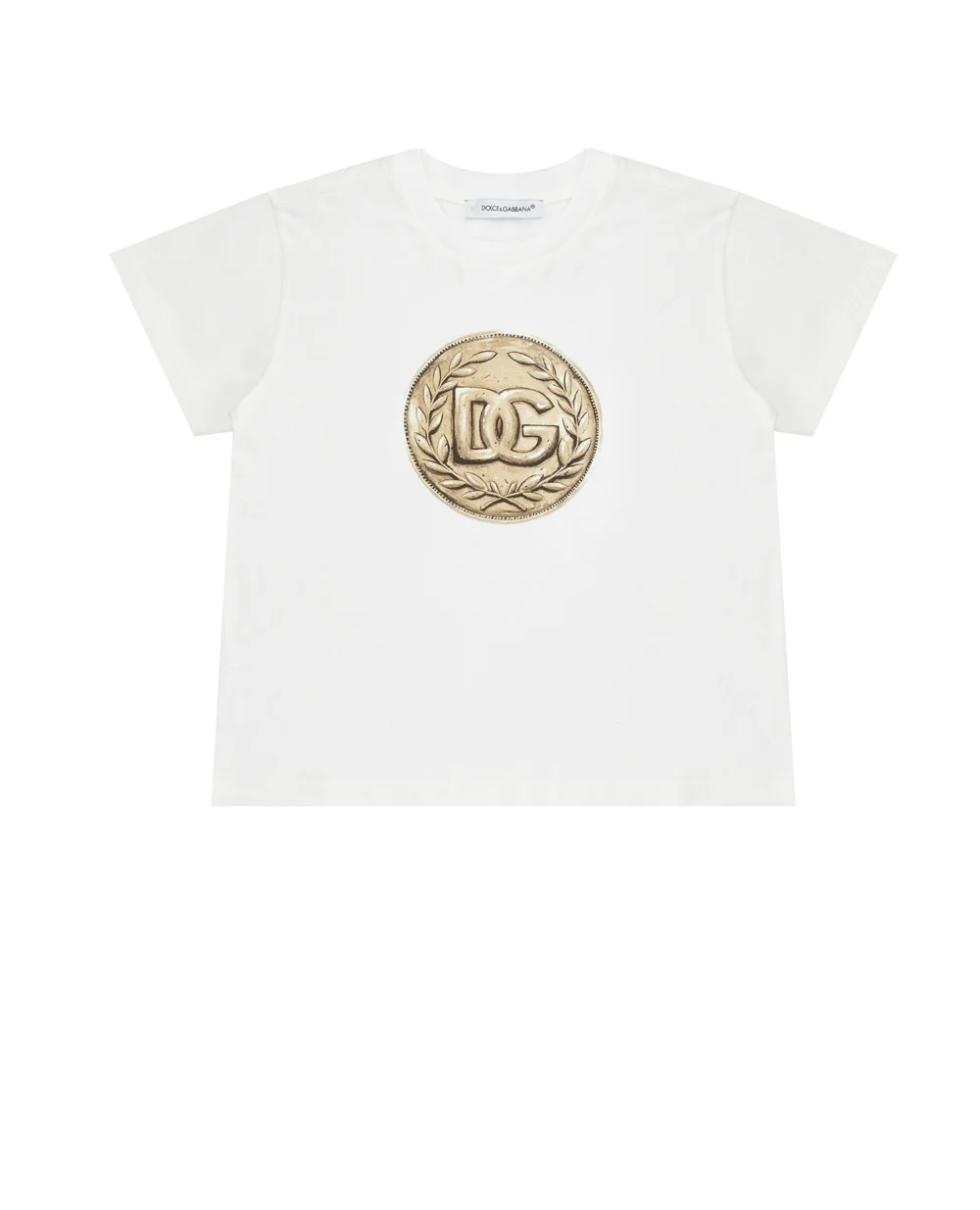 Детская футболка Dolce&Gabbana Kids L1JTEY-G7KX0, бежевый цвет • Купить в интернет-магазине Kameron