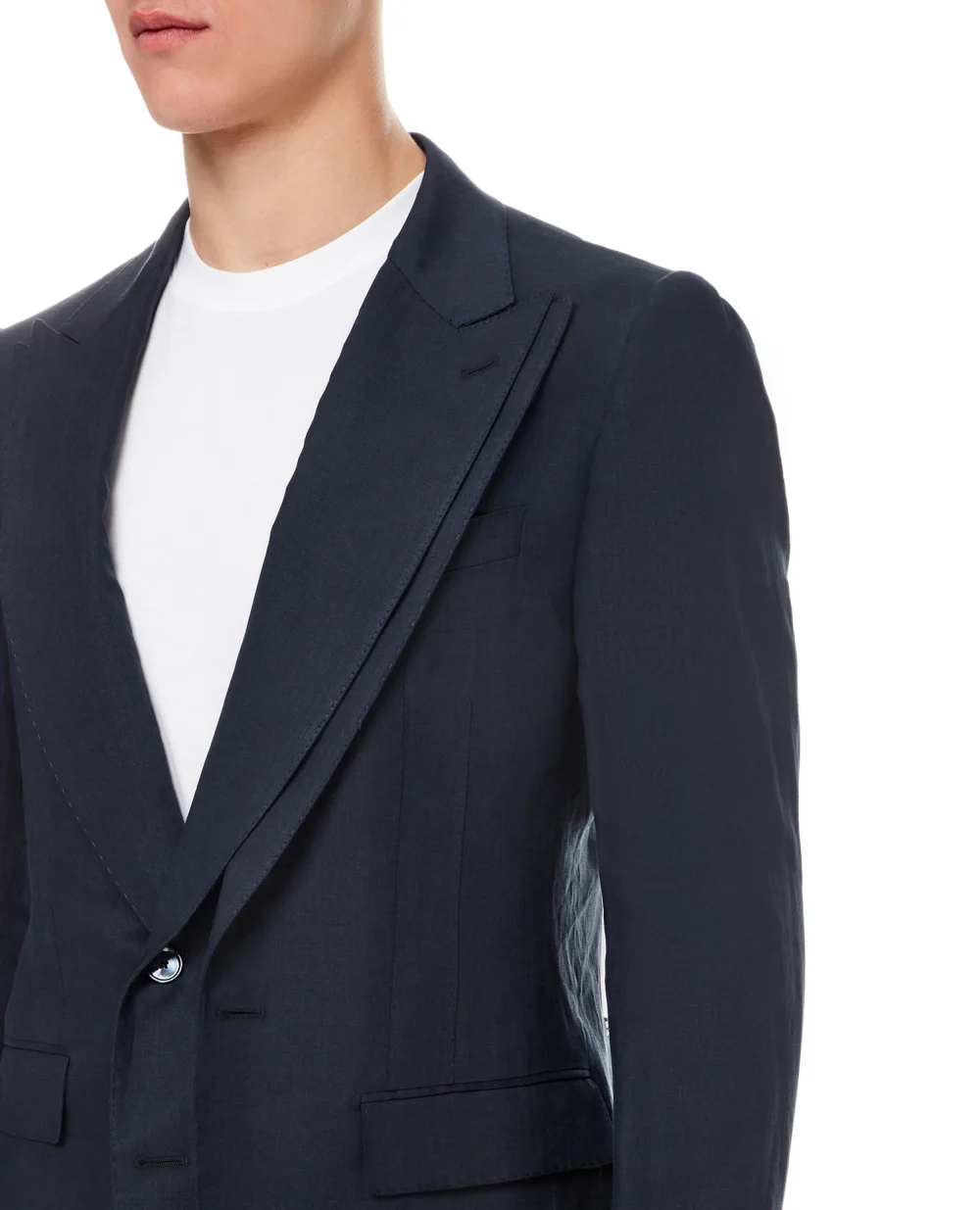 Льняной пиджак Dolce&Gabbana G2PJ5T-FU4IK, темно-синий цвет • Купить в интернет-магазине Kameron