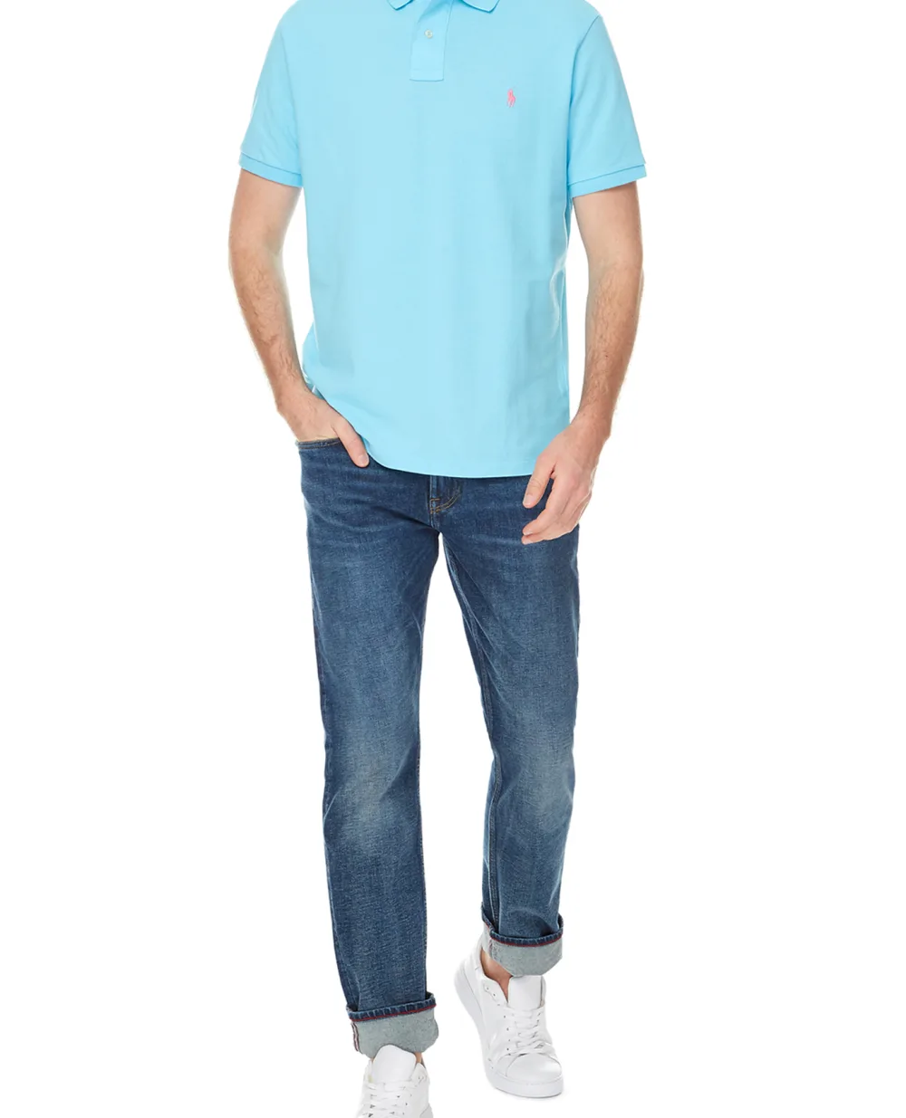 Поло Mesh Polo Ralph Lauren 710782592023, голубой цвет • Купить в интернет-магазине Kameron