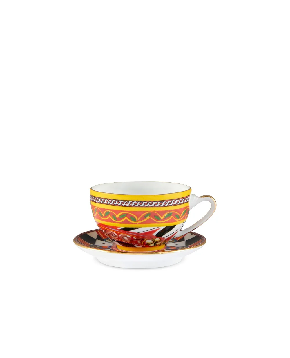 Чайная чашка с блюдцем из фарфора Dolce&Gabbana TC0102-TCA13, разноцветный цвет • Купить в интернет-магазине Kameron