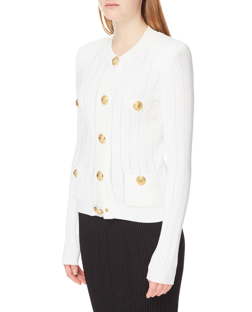 Кардиган Balmain YF1KL005KB39, белый цвет • Купить в интернет-магазине Kameron