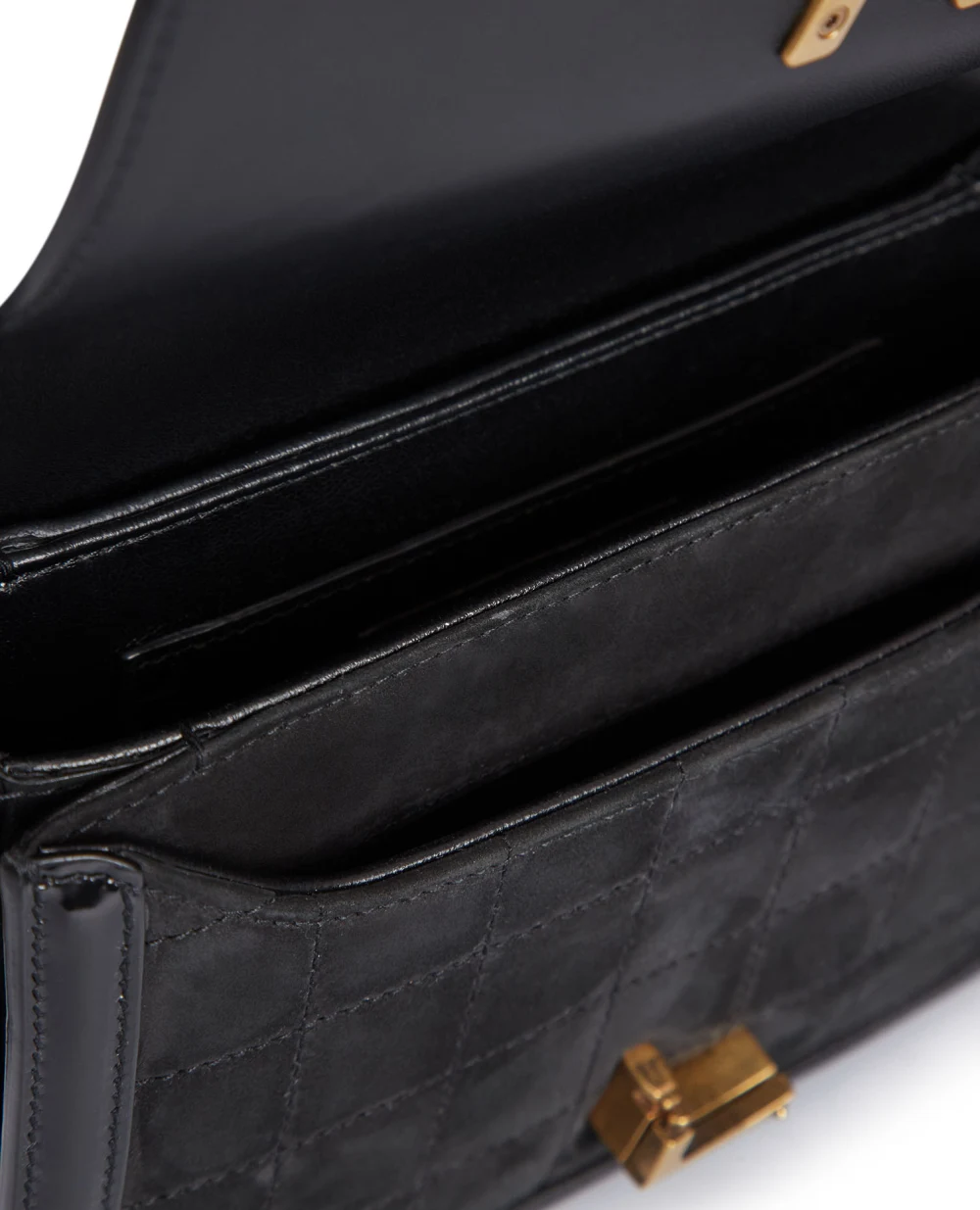 Кожаная сумка Solferino Small Saint Laurent 739139-AABR9, черный цвет • Купить в интернет-магазине Kameron