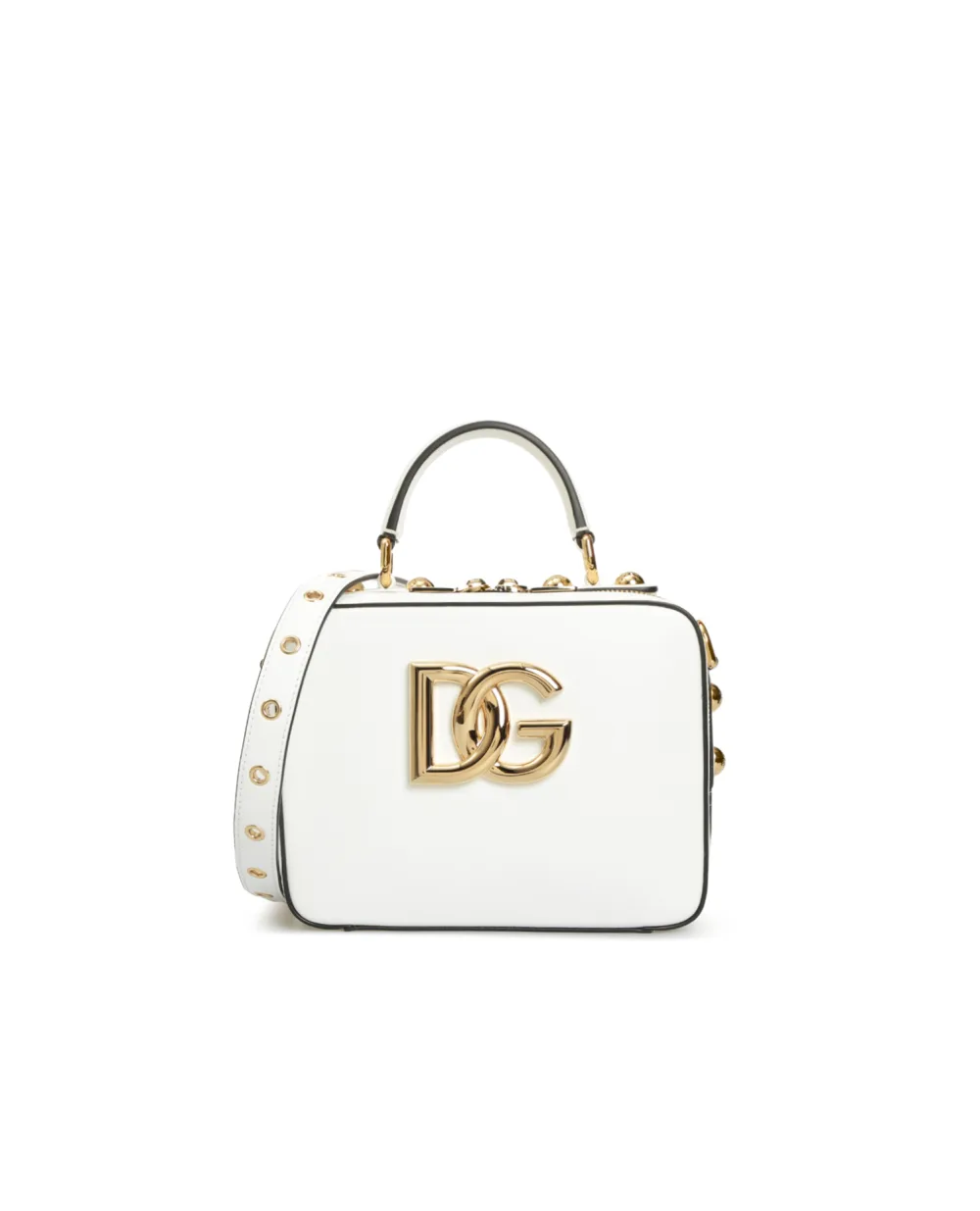 Кожаная сумка 3.5 Dolce&Gabbana BB7092-AW576, белый цвет • Купить в интернет-магазине Kameron
