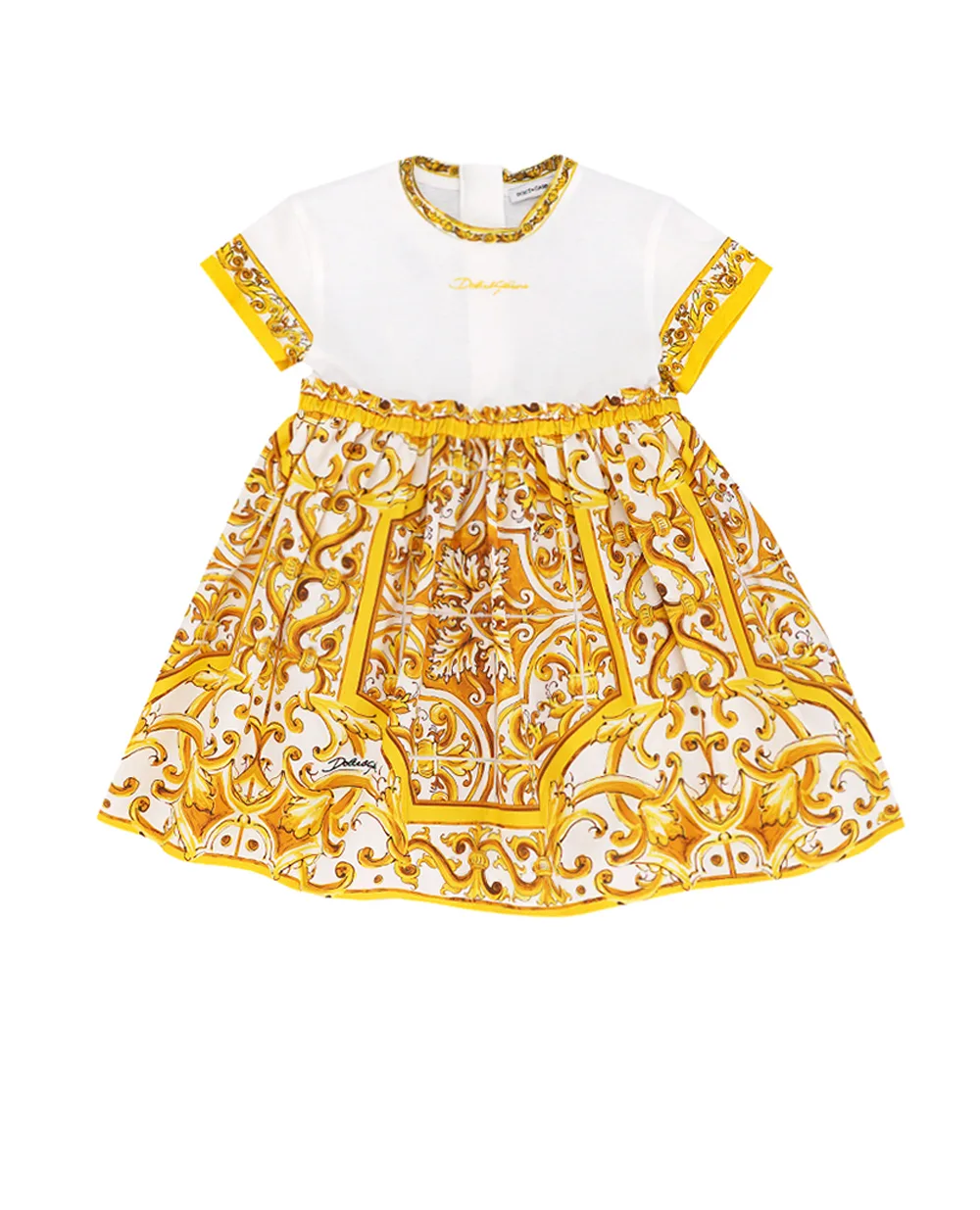 Детское платье Dolce&Gabbana Kids L2JDZ1-G7NUL, желтый цвет • Купить в интернет-магазине Kameron