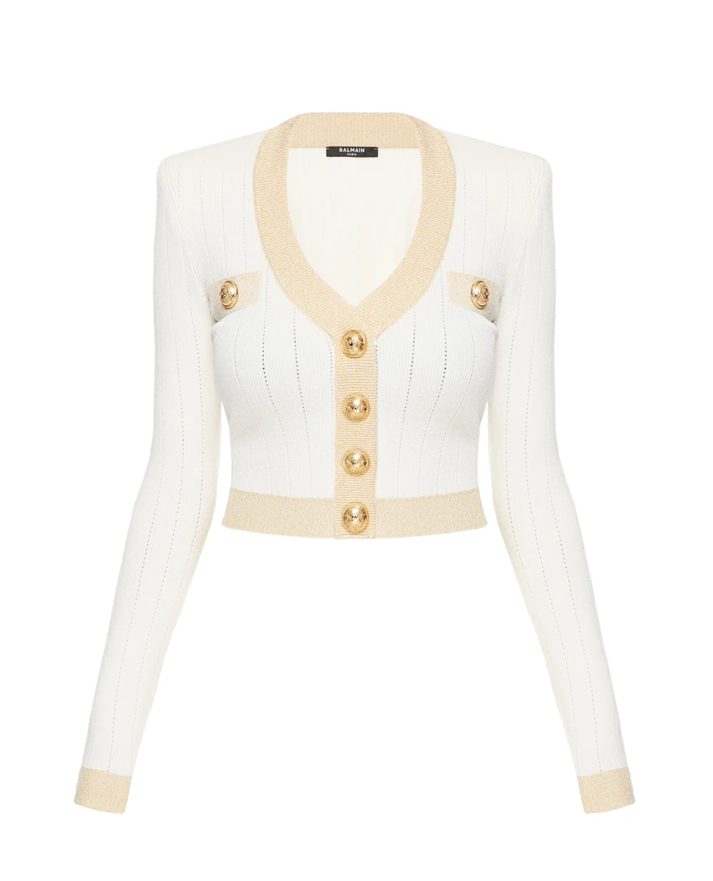 Кардиган Balmain AF1KL013KD74, белый цвет • Купить в интернет-магазине Kameron