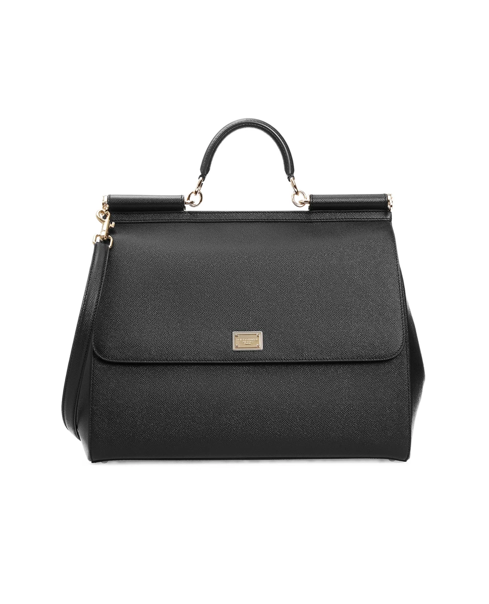 Кожаная сумка Sicily Dolce&Gabbana BB6582-A1001, черный цвет • Купить в интернет-магазине Kameron