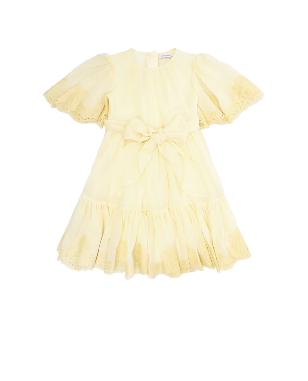 Детское шелковое платье Dolce&Gabbana Kids L52DN4-FU1VB-B, желтый цвет • Купить в интернет-магазине Kameron
