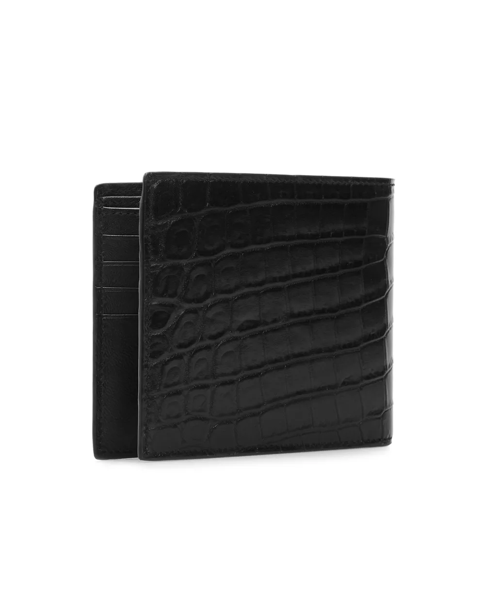 Кожаный кошелек Saint Laurent 396307-DZEDE-, черный цвет • Купить в интернет-магазине Kameron