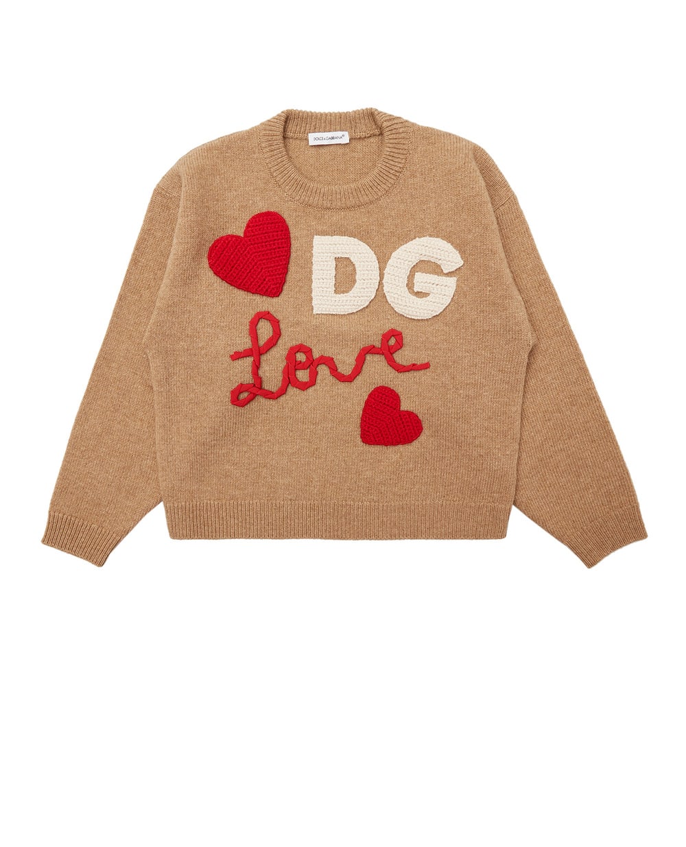 Шерстяной свитер Dolce&Gabbana Kids L5KWA5-JAM9Y-B, бежевый цвет • Купить в интернет-магазине Kameron
