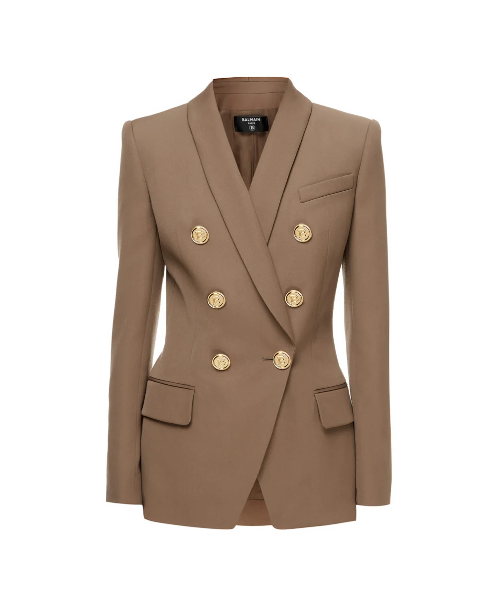 Шерстяной жакет Balmain XF1SH020WB05, бежевый цвет • Купить в интернет-магазине Kameron