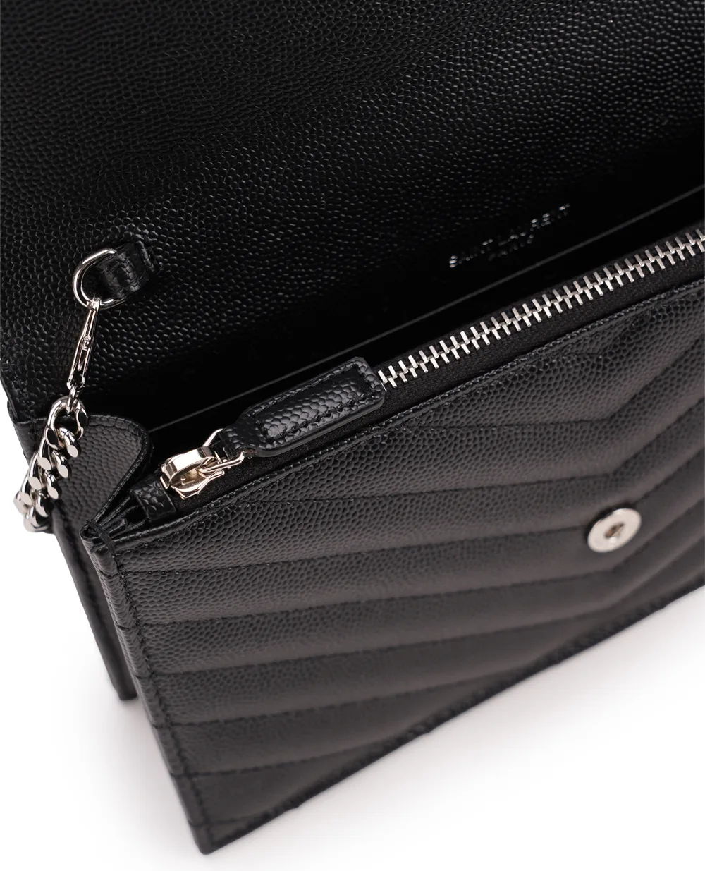 Кожаная сумка Cassandre Chain Wallet Saint Laurent 742920-BOW02, черный цвет • Купить в интернет-магазине Kameron