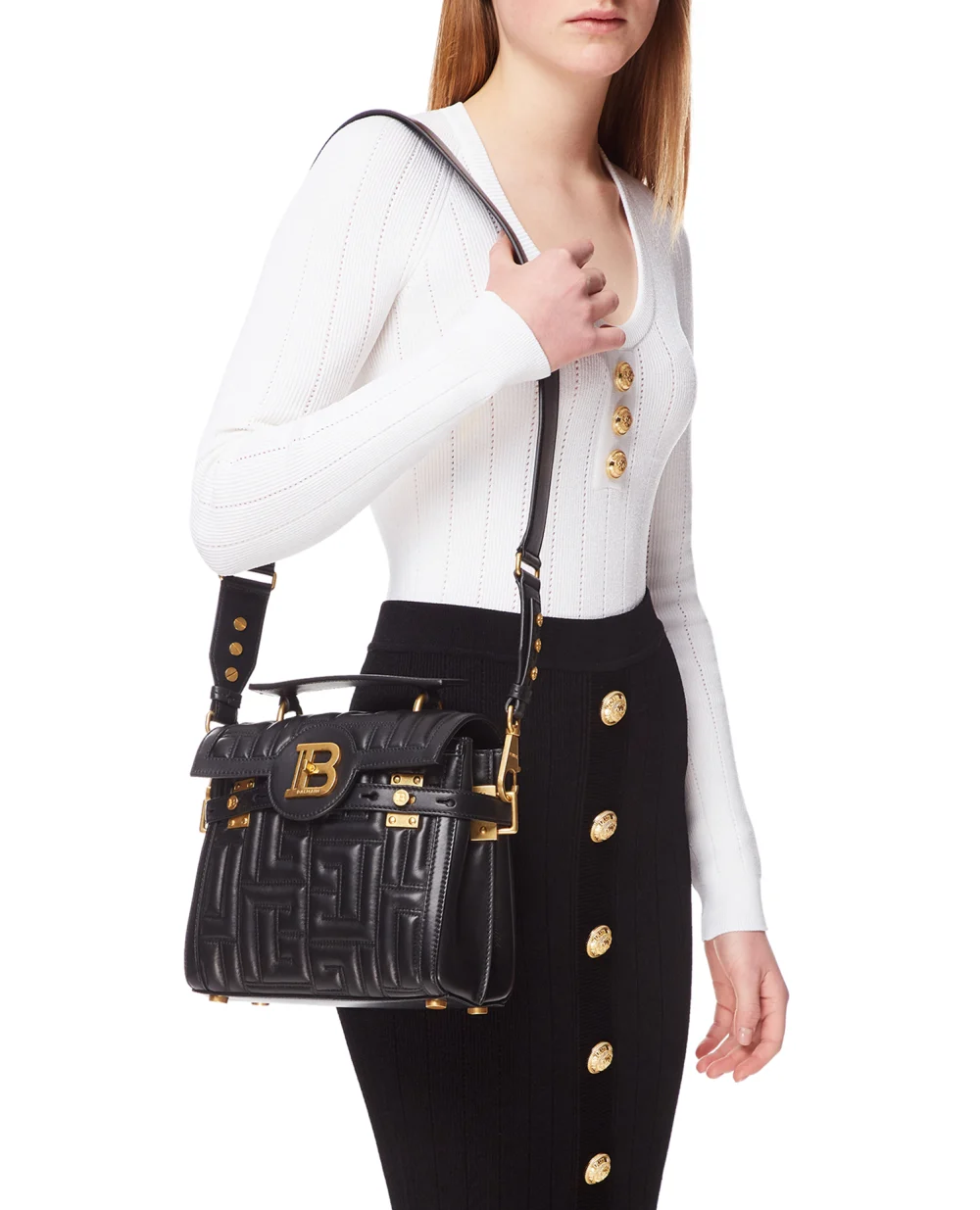 Кожаная сумка Balmain YN1DB530LNDV, черный цвет • Купить в интернет-магазине Kameron