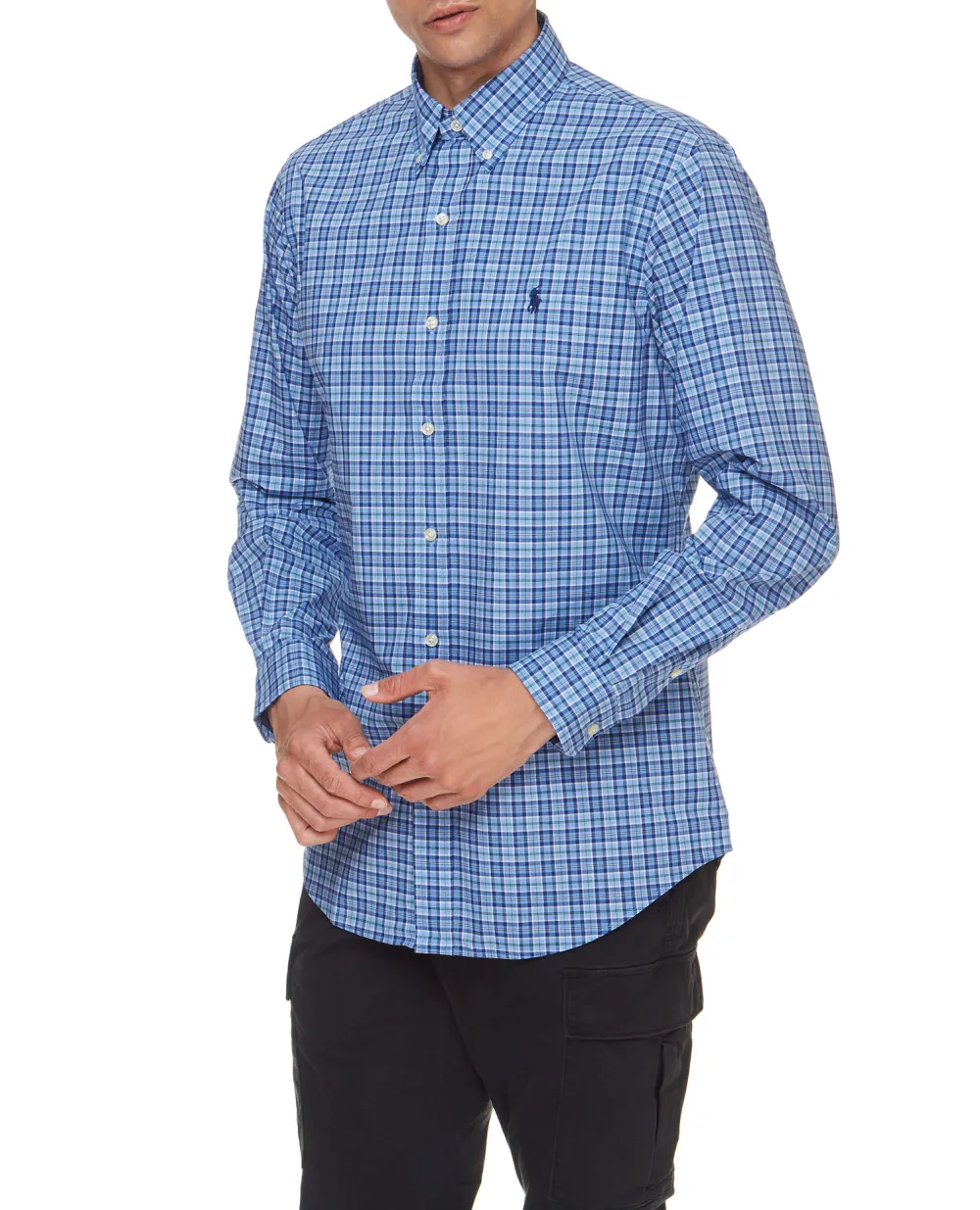 Рубашка Polo Ralph Lauren 710829472001, синий цвет • Купить в интернет-магазине Kameron