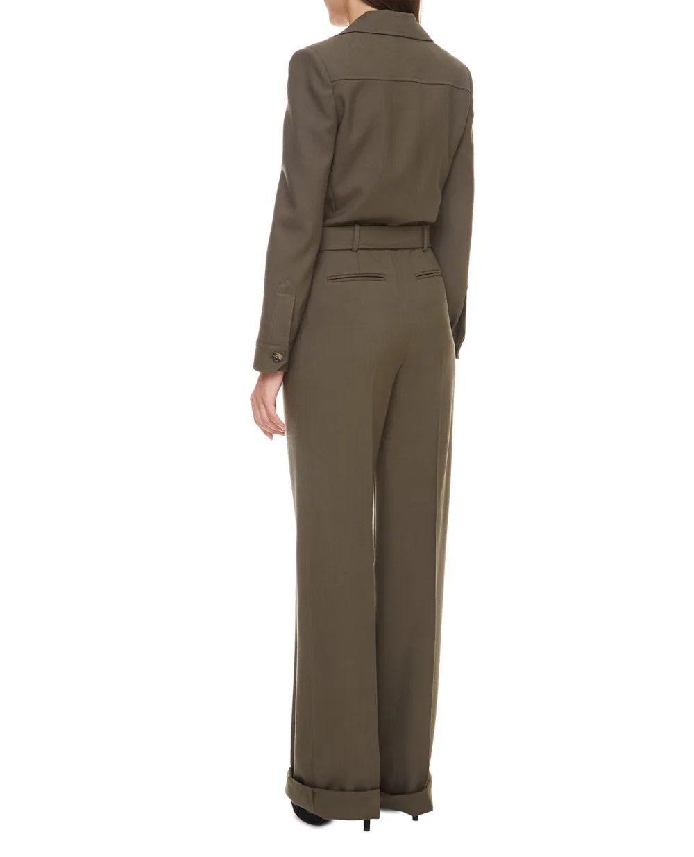 Шерстяной комбинезон Saint Laurent 655044-Y7C36, зеленый цвет • Купить в интернет-магазине Kameron