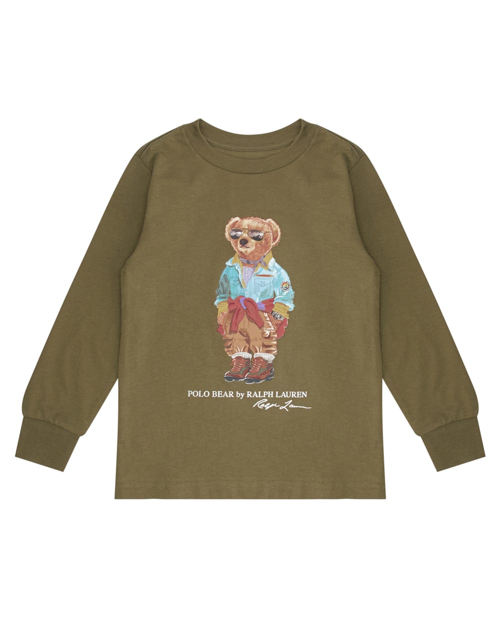 Детский лонгслив Polo Bear Polo Ralph Lauren Kids 321883623003, зеленый цвет • Купить в интернет-магазине Kameron
