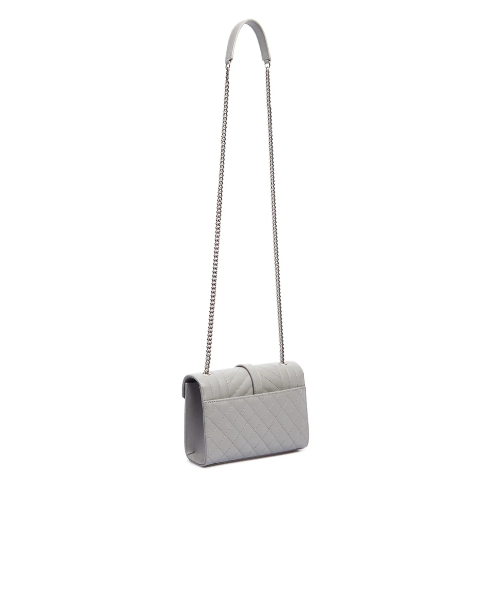 Кожаная сумка Envelope Small Saint Laurent 600195-BOW92, серый цвет • Купить в интернет-магазине Kameron