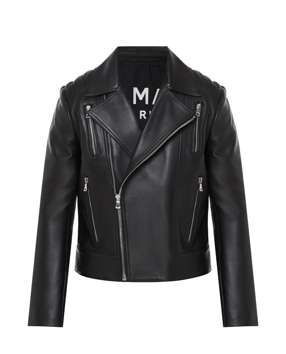 Кожаная куртка Balmain AH1TD170LB24, черный цвет • Купить в интернет-магазине Kameron