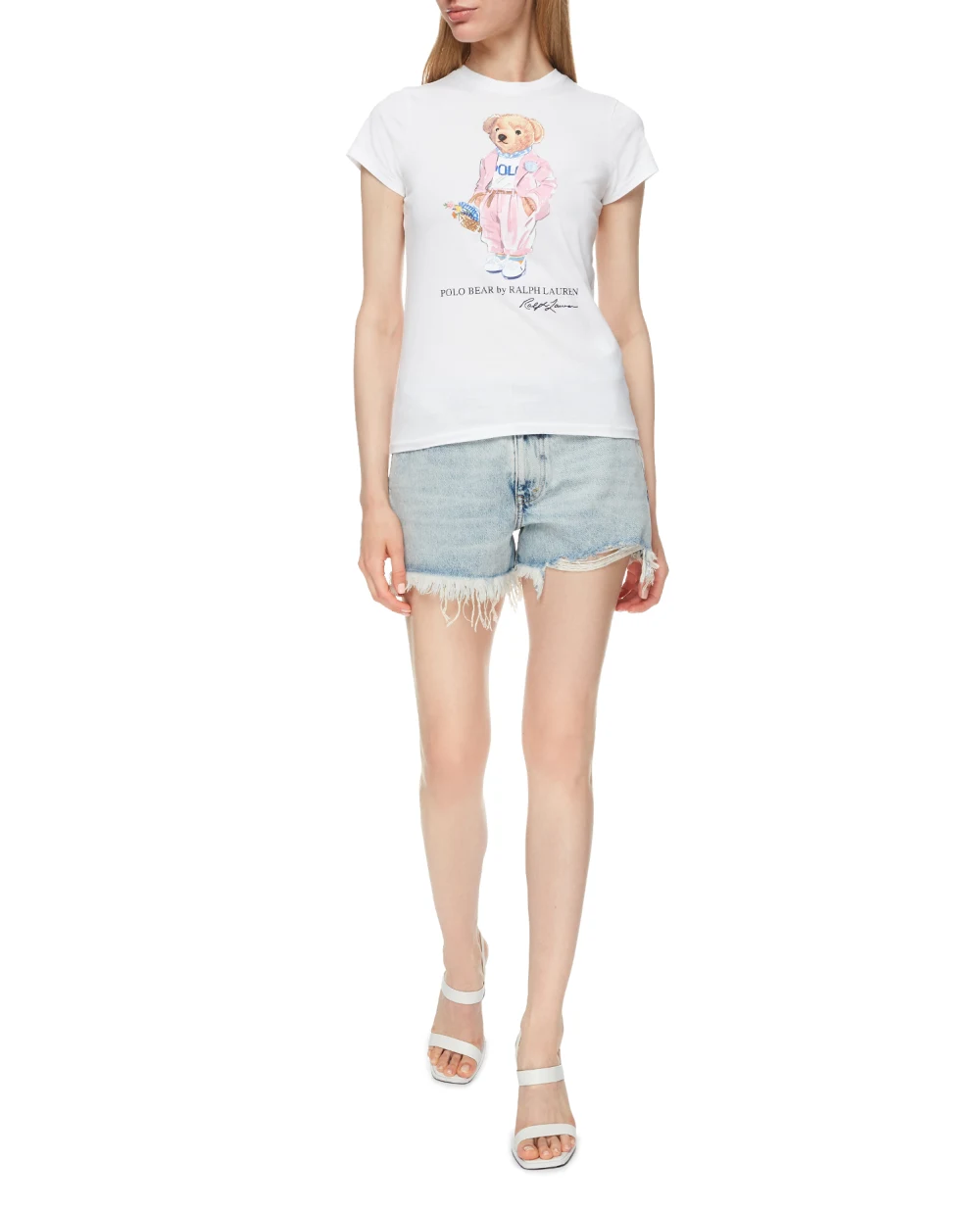 Футболка Polo Ralph Lauren 211838100001, белый цвет • Купить в интернет-магазине Kameron