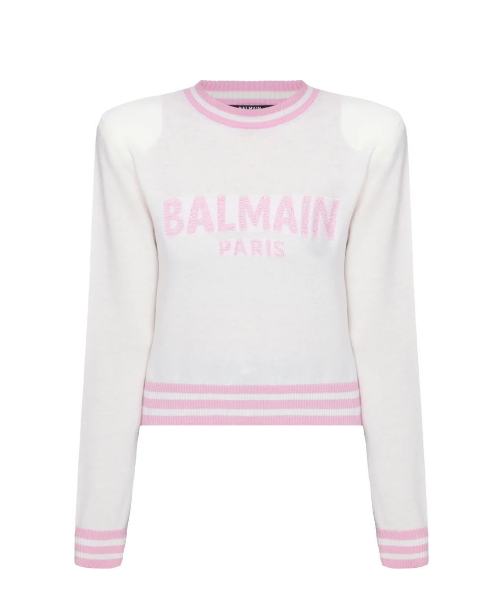 Шерстяной джемпер Balmain VF13120K225, белый цвет • Купить в интернет-магазине Kameron