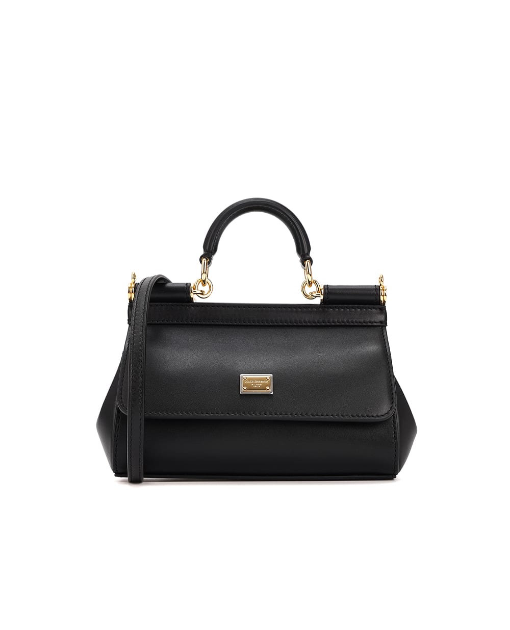 Шкіряна сумка Sicily Small Dolce&Gabbana BB7116-AN767, чорний колір • Купити в інтернет-магазині Kameron