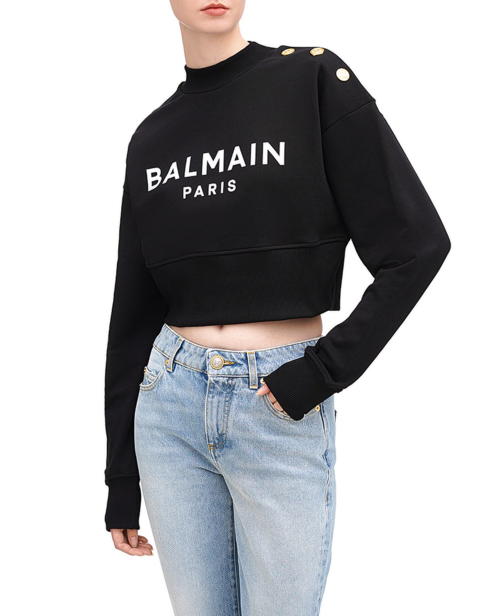 Свитшот Balmain DF1JO040BB02, черный цвет • Купить в интернет-магазине Kameron