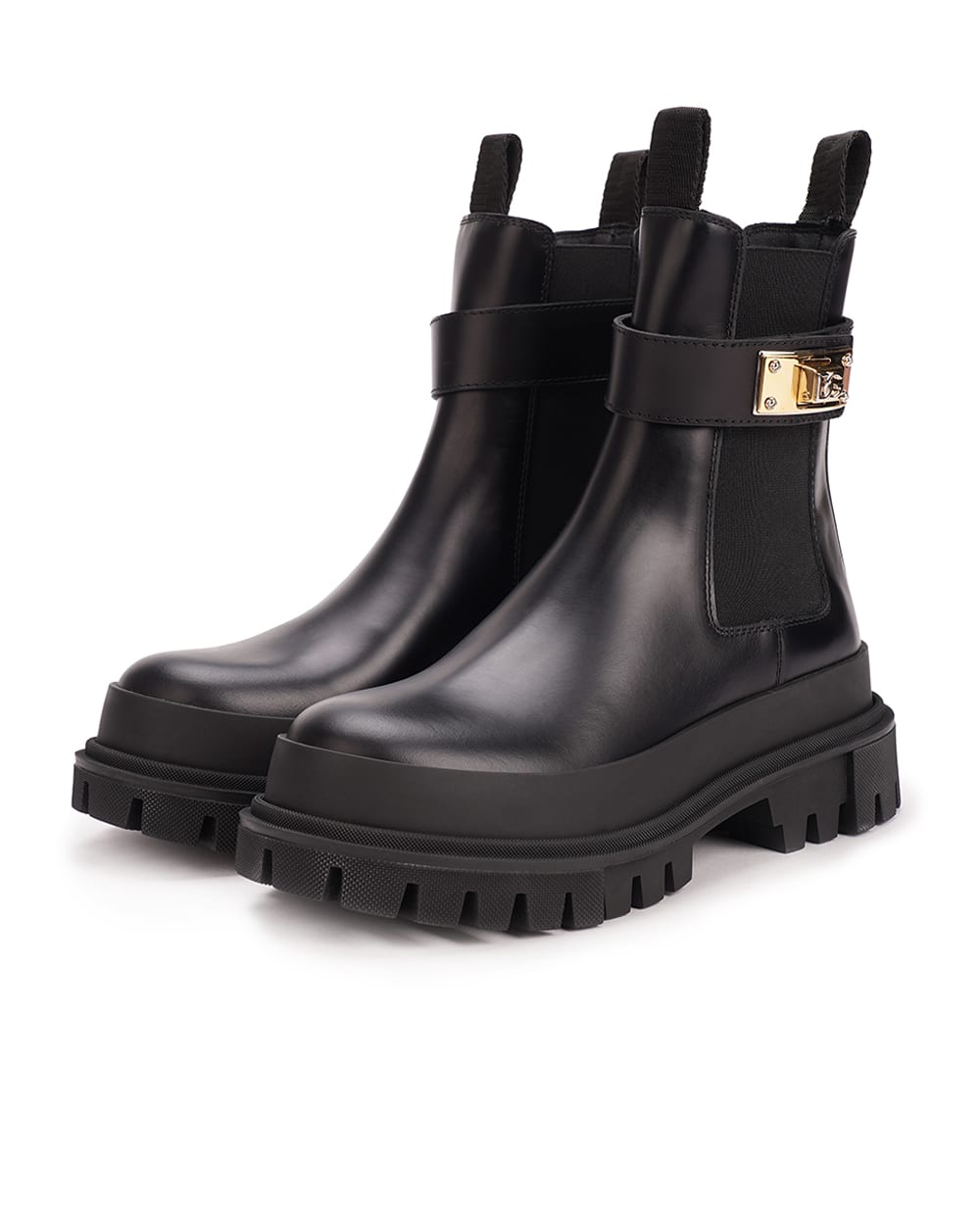 Ботинки с резиновым протектором Dolce&Gabbana CK2075-AY991, черный цвет • Купить в интернет-магазине Kameron