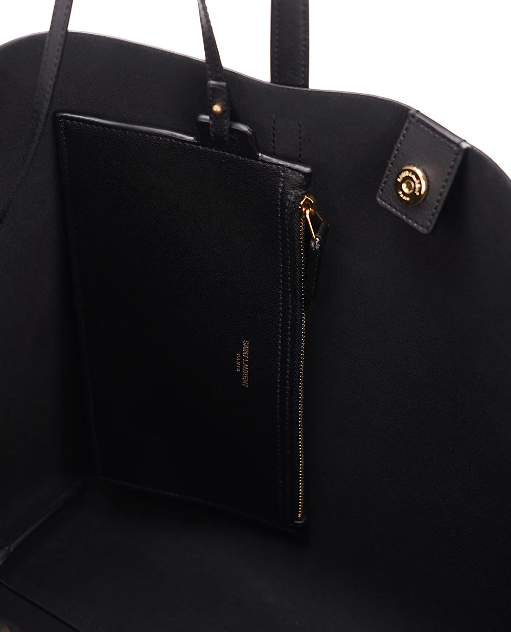 Кожаная сумка Shopping Bag Saint Laurent 600281-CSV0J, черный цвет • Купить в интернет-магазине Kameron