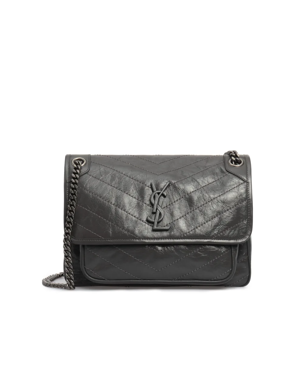 Кожаная сумка Niki Medium Saint Laurent 633158-0EN04, серый цвет • Купить в интернет-магазине Kameron