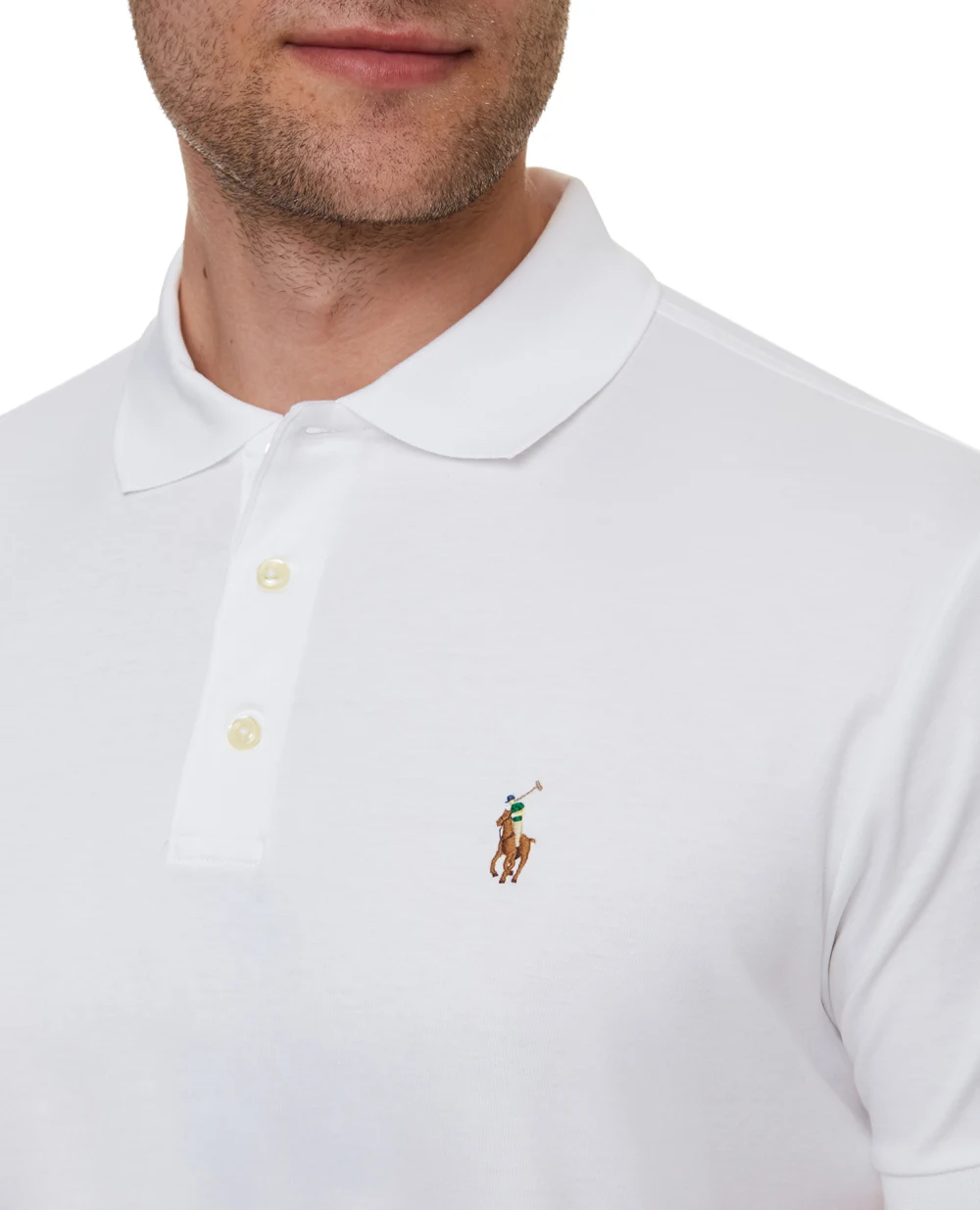 Поло Interlock Polo Ralph Lauren 710713130003, білий колір • Купити в інтернет-магазині Kameron