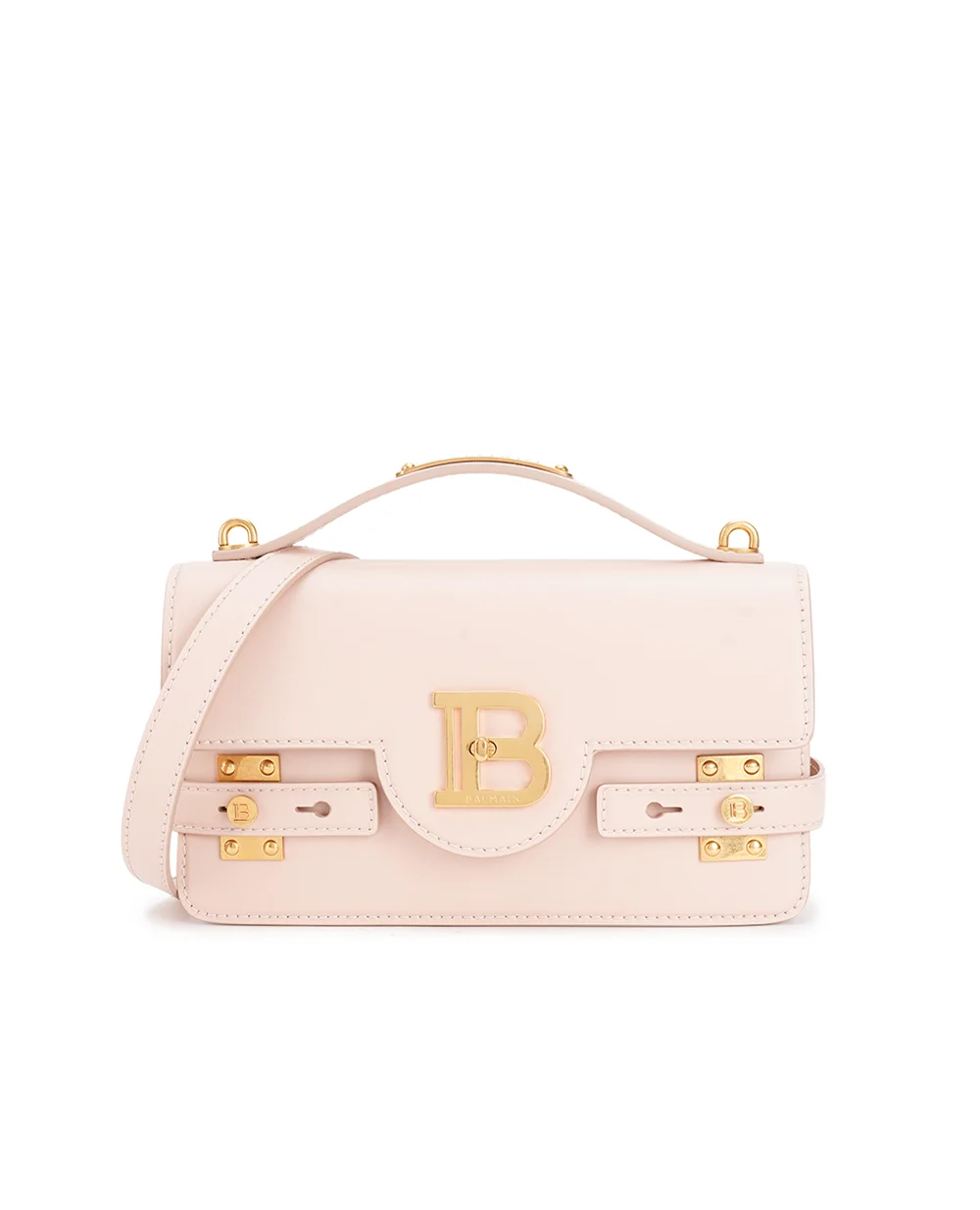 Кожаная сумка B-Buzz Shoulder 24 Balmain CN1DA828LAVE, нюдовый цвет • Купить в интернет-магазине Kameron