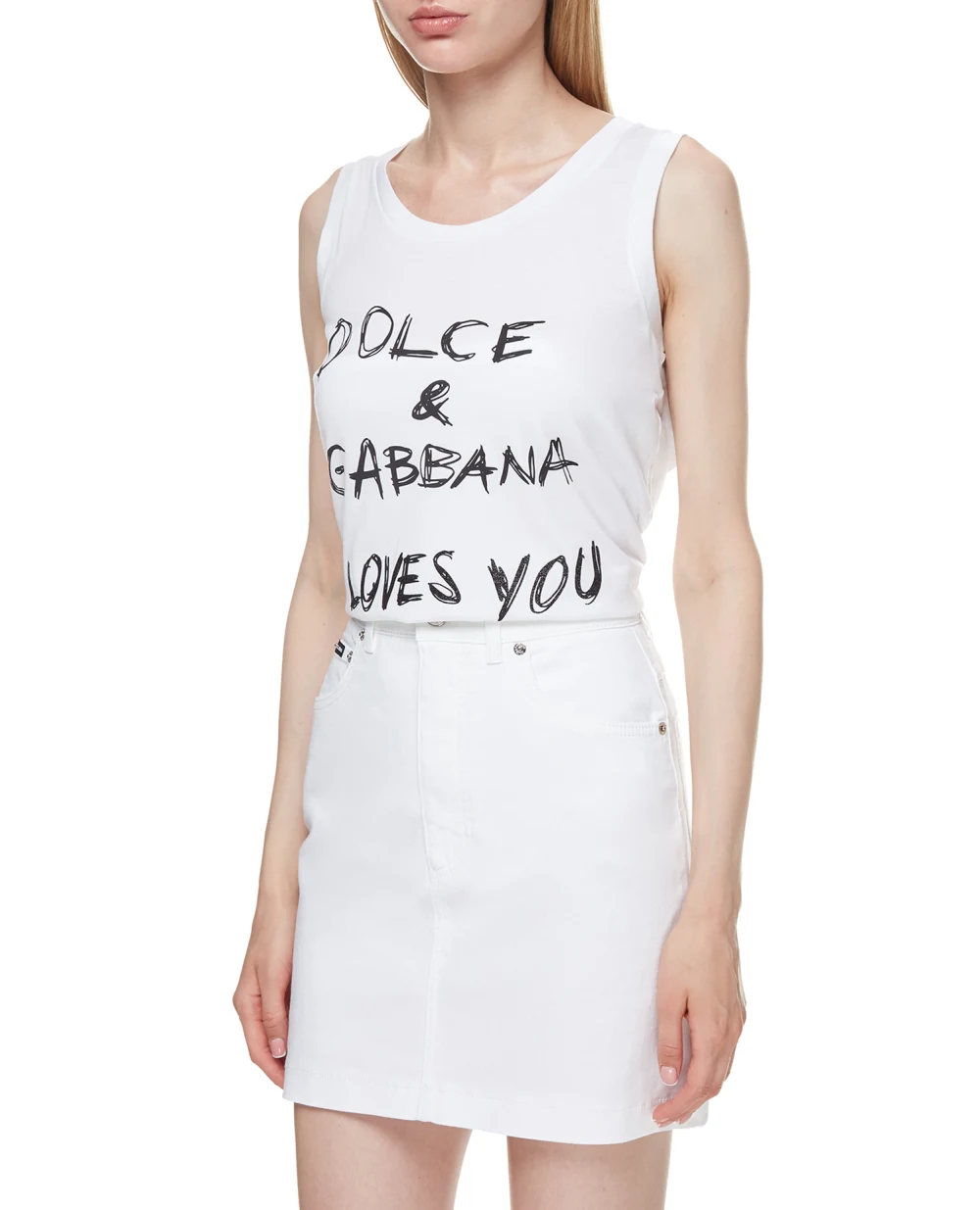 Топ Dolce&Gabbana F8K88T-G7XAV, белый цвет • Купить в интернет-магазине Kameron
