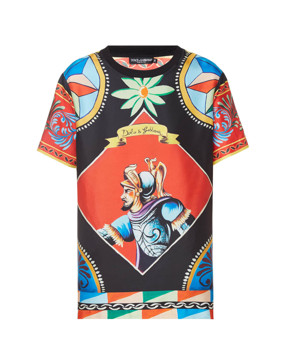 Шелковая футболка Dolce&Gabbana F74A9T-FI1MJ, разноцветный цвет • Купить в интернет-магазине Kameron