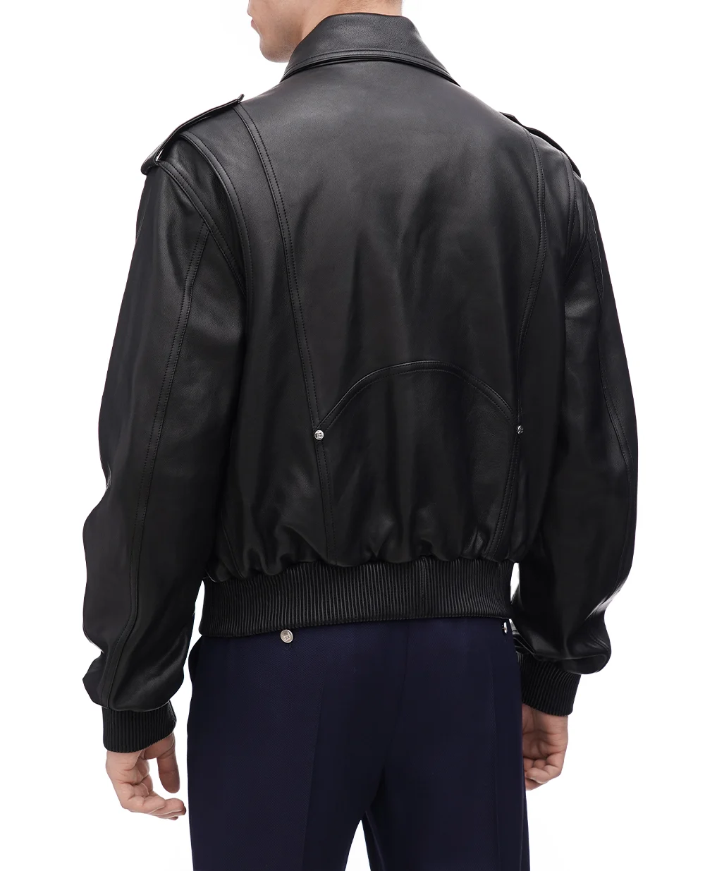 Кожаная куртка Balmain CH1TF595LC62, черный цвет • Купить в интернет-магазине Kameron