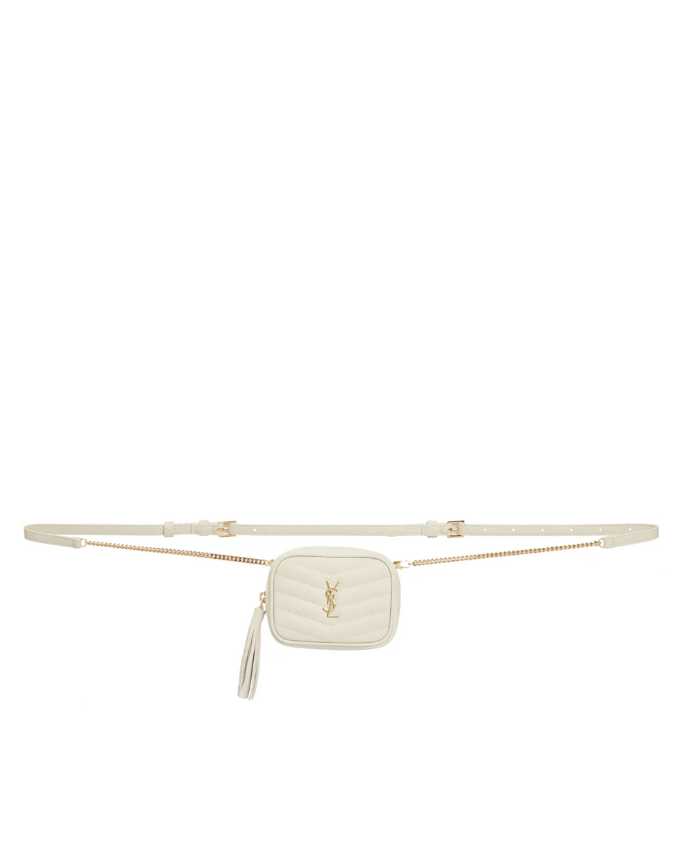 Кожаная сумка  Baby Lou Saint Laurent 657495-1GF01, белый цвет • Купить в интернет-магазине Kameron