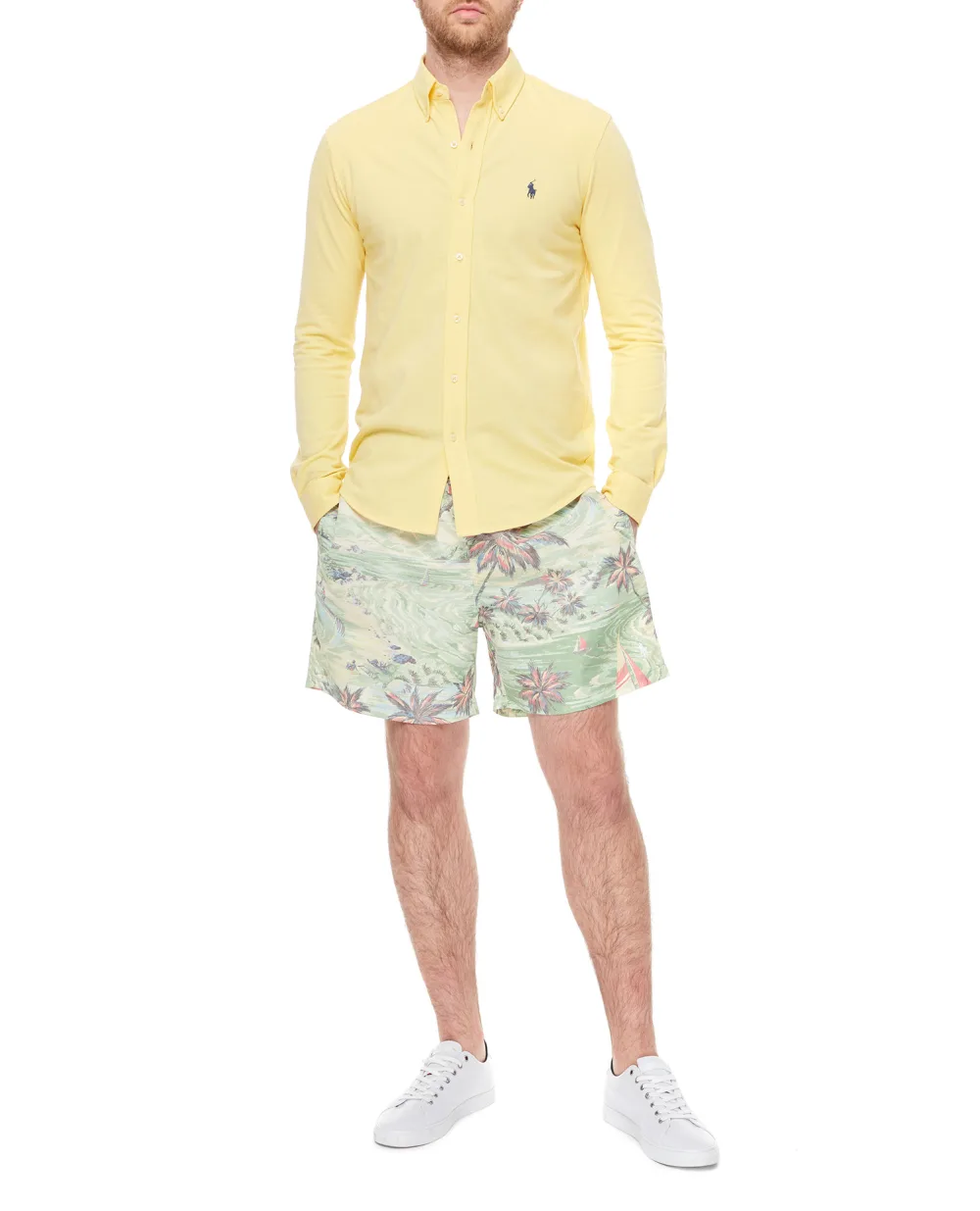 Рубашка Polo Ralph Lauren 710654408041, желтый цвет • Купить в интернет-магазине Kameron