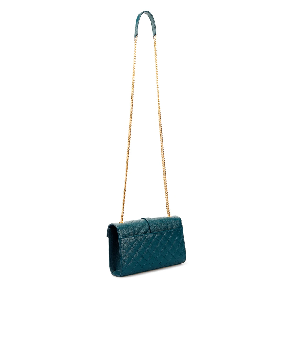 Кожаная сумка Envelope Small Saint Laurent 600195-BOW91, зеленый цвет • Купить в интернет-магазине Kameron