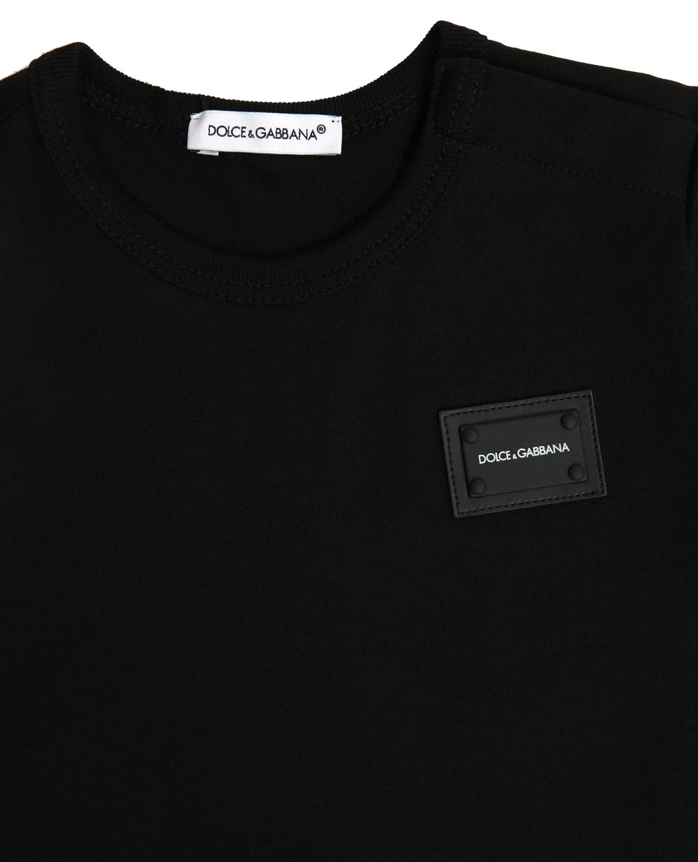 Детская футболка Dolce&Gabbana Kids L1JT7T-G7OLK, черный цвет • Купить в интернет-магазине Kameron