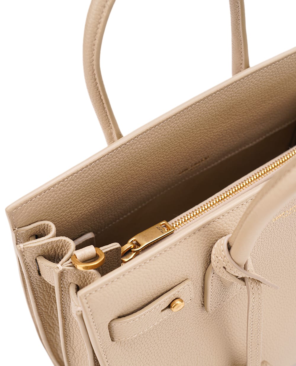 Кожаная сумка Sac du Jou Small Saint Laurent 717448-DTI0W, бежевый цвет • Купить в интернет-магазине Kameron