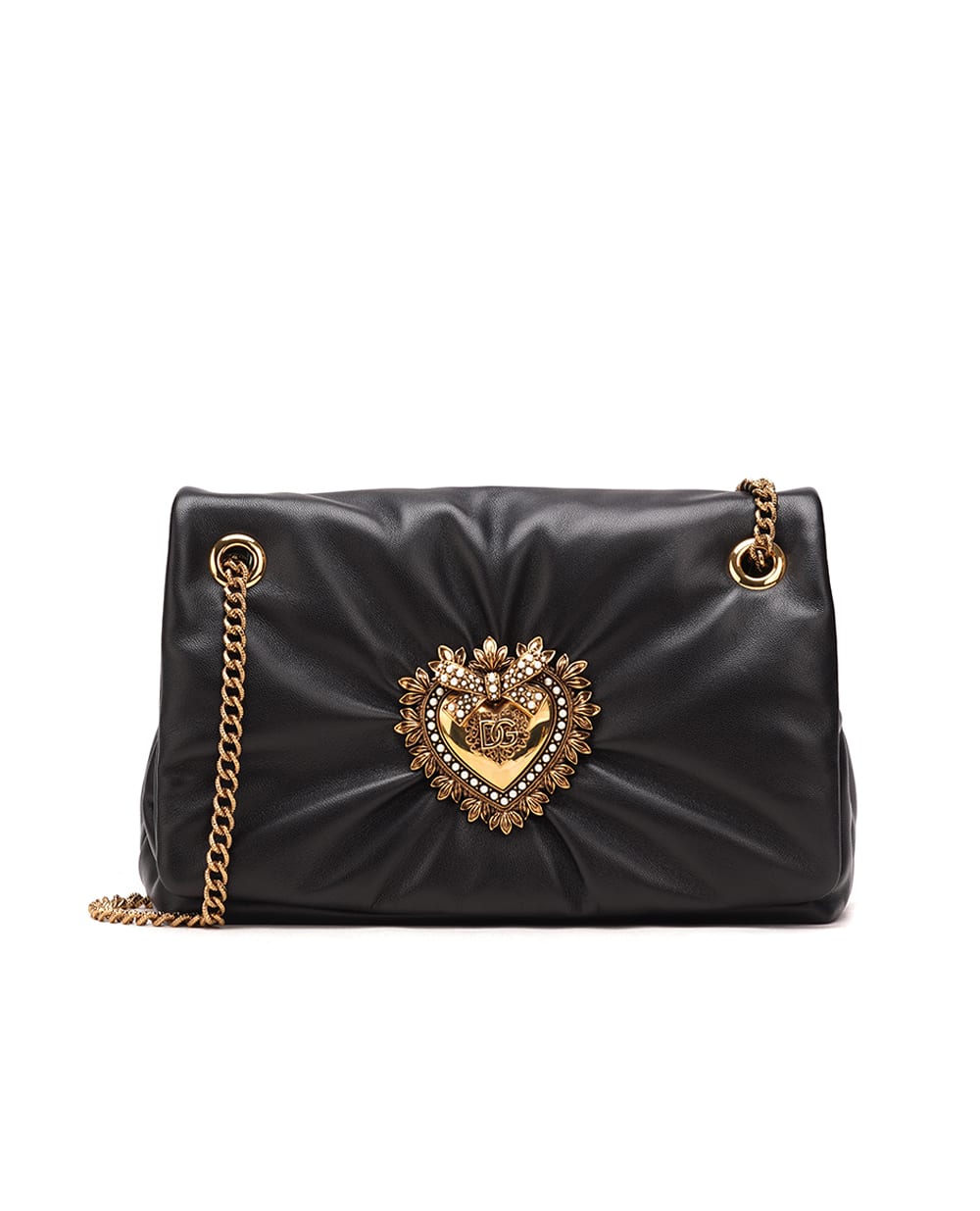 Кожаная сумка Devotion Soft Dolce&Gabbana BB7541-AF984, черный цвет • Купить в интернет-магазине Kameron